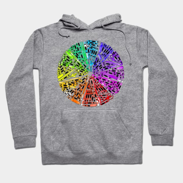 School Supply Color Wheel Hoodie by Scholtenart